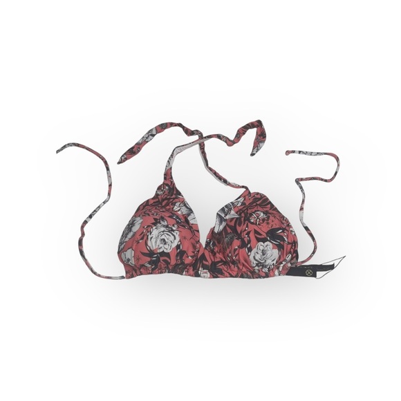 new Vix ⁂ Beach Bikini Triangle Halter Top ⁂ Pink Tropical Floral Print ⁂ Large - Picture 7 of 17